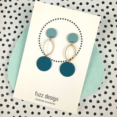 Total Ellipse Of The Heart | Teal & Gold & Sea Green